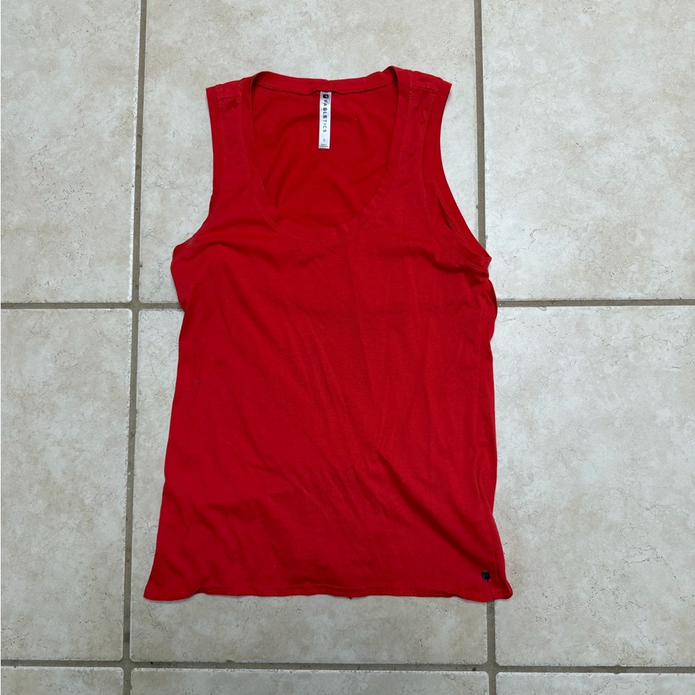 Women's Red Sleeveless Open Back Tank Top
